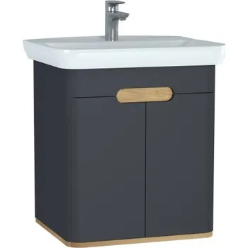 Šatní skříň Vitra SENTO skříňka s umyvadlem 63x48,5x67 cm, 2 dvířka, s osvětlením, antracite mat