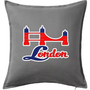 Polštář London most - Polštář 50x50 - 50x50 - Včetně výplně ( Tmavě šedý melír )