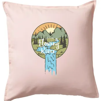 Polštář Life is like a Flowing river - Polštář 50x50 - 50x50 - Pouze potah ( Světle růžová )