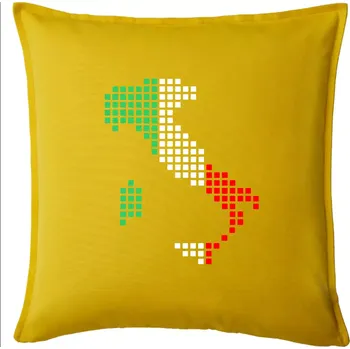Polštář Itálie obrys vlajka - Polštář 50x50 - 50x50 - Pouze potah ( Žlutá )