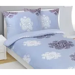 Povlečení MIKROFLANEL - Modrá,Fialová,Bílá - 140x200, 70x90 cm