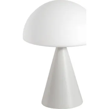 Lampička Fabas Luce LED stolní lampa Blip, bílá, sklo, CCT, dotykový stmívač - Stínidlo na lampu - výška 10 cm, Ø 20 cm; podstavec - výška 16,5 cm, Ø 211 cm 1 x 7 W LED - Doprava zdarma