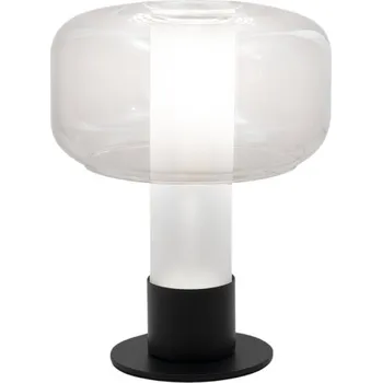 Lampička Fabas Luce Stolní lampa Flick, čirá, sklo, 28 cm, stmívatelná, E14 čirý, bílý, černý 1 x 15 W LED - Doprava zdarma