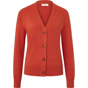 Dámský svetr 674452 - Tchibo - Kardigan s výstřihem do V - pro ženy - vel. L 44/46 - barva: oranžová