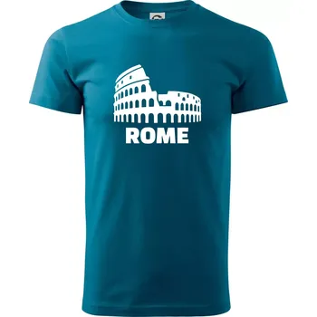 Italy Koloseum Rome - Klasické pánské triko vyšší gramáže - M ( Petrolejová )