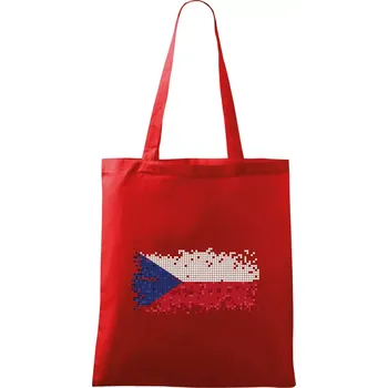 Česká vlajka - tetris - Taška bavlněná - 42 x 38 cm ( Červená )