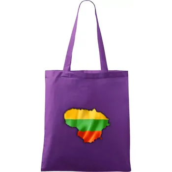 Litva vlajka mapa - Taška bavlněná - 42 x 38 cm ( Fialová )