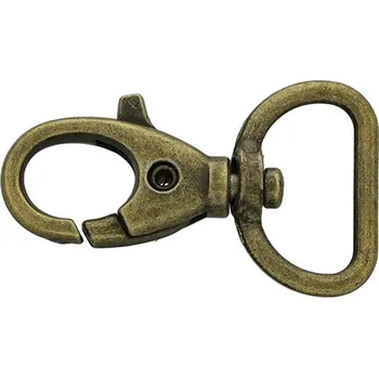 Pro Háčkování Karabina 20 mm staromosaz s hranatým průvlekem Počet: 1 ks