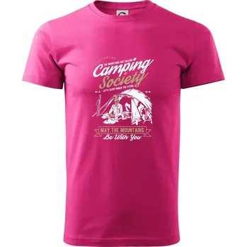 Pánská móda Camping Society - Klasické pánské triko vyšší gramáže - XL ( Purpurová )