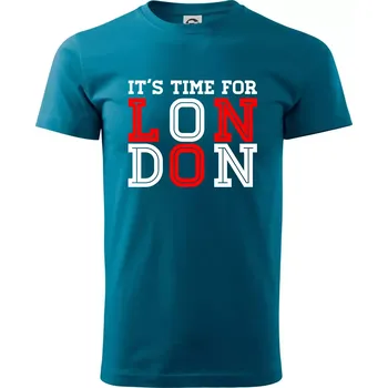 Pánské tričko Its time for LONDON - Klasické pánské triko vyšší gramáže - L ( Petrolejová )