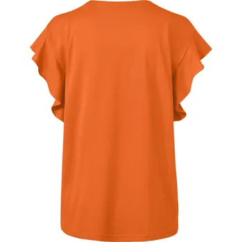 Dámské oblečení 612951 - Tchibo - Triko s volánky - pro ženy - vel. L 44/46 - barva: oranžová