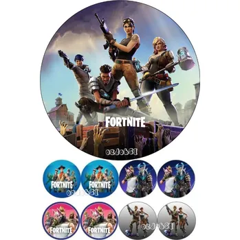 Jedlá dekorace na dort Fortnite č.2 - jedlý papír - Bez úprav / Jedlý papír / Bez decor gelu