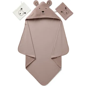 700899 - Tchibo - Dětský ručník s kapucí a 2 žínky - barva: bílá