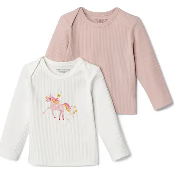 Kojenecké oblečení 683561 - Tchibo - Žebrovaná trička pro miminka - pro dívky - vel. 86/92 - barva: bílá