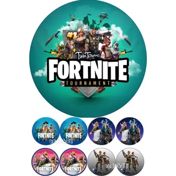 Jedlá dekorace na dort Fortnite č.5 - jedlý papír - Bez úprav / Jedlý papír / Bez decor gelu