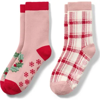 651224 - Tchibo - Dětské protiskluzové ponožky se srdíčkovým žakárem - pro ženy - vel. 19-22 - barva: zelená/žakár