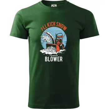 Pánské tričko Kick snow blower - Triko extra velké (5-8XL) - 8XL ( Lahvově zelená )