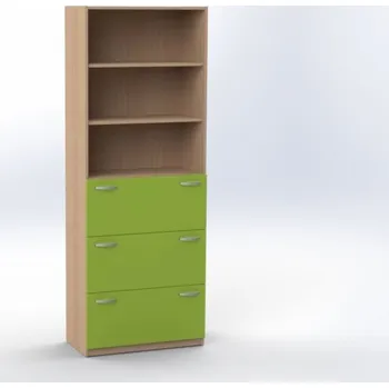 Šatní skříň TVAR v.d. Klatovy Skříň se 3 zásuvkami + nahoře otevřené police, v. 215 cm, offiCe