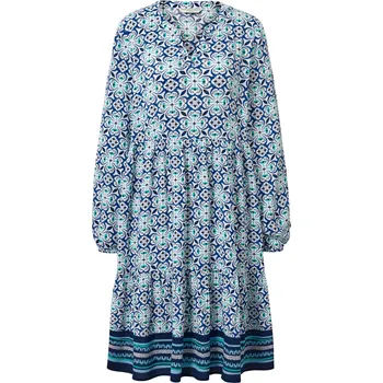 Dámské šaty 680008 - Tchibo - Tkané šaty s celoplošným potiskem - pro ženy - vel. 38 - barva: modrá/s potiskem