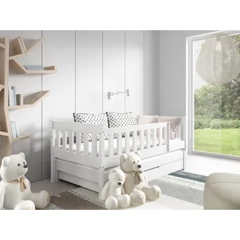 Dětská postýlka MBLM Postel s přistýlkou Nela 160x80 cm - bílá Výběr matrace dolní lůžko: Bez matrace do přistýlky, Výběr matrace: Bez matrace na horní lůžko, Zásuvka - úložný prostor: Bez zásuvky (úložný prostor)