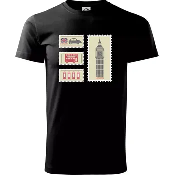 Britská známka - Triko extra velké (5-8XL) - 8XL ( Černá )