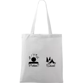 Nákupní taška Problem? Solved! - Kempování - Taška bavlněná - 42 x 38 cm ( Bílá )