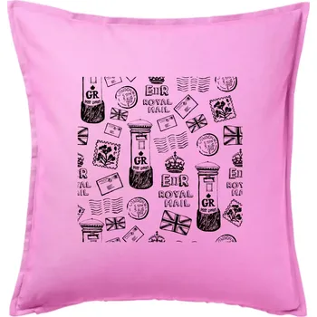 Polštář Britská pošta ikony - Polštář 50x50 - 50x50 - Pouze potah ( Růžová )