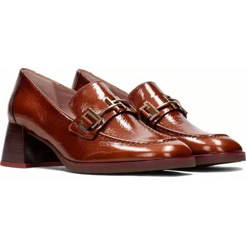 Dámské mokasíny HISPANITAS dámské mokasíny na podpatku hnědé lakované kožené | HI243590 CUERO Velikost: 39