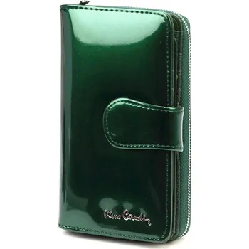 Pierre Cardin Dámská peněženka 07 SHINY 116 Zelená lakovaná a přírodní kůže