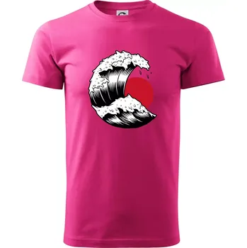 Pánská móda Japan culture - vlna - Klasické pánské triko vyšší gramáže - M ( Purpurová )