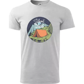 Pánské tričko Night Camp - Silent night - Triko extra velké (5-8XL) - 8XL ( Světlešedý Melír )