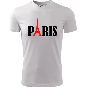 Chlapecké tričko Paris nápis Eiffelova věž - Dětské triko sportovní (dresovina) - 122 cm/6 let ( Bílá )