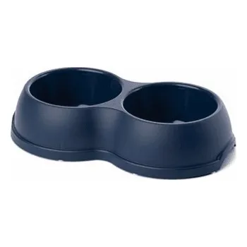 Miska pro psa Barry King Double plastová miska pro psy a kočky M, 0,5L, tmavě modrá, 26x15cm,