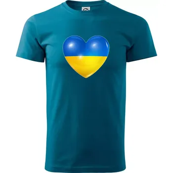 Ukrajina srdce vlajka - Klasické pánské triko vyšší gramáže - S ( Petrolejová )