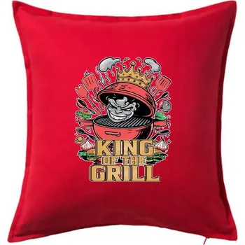 Polštář King of the grill - Polštář 50x50 - 50x50 - Včetně výplně ( Červená )