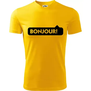 Chlapecké tričko Nápis Bonjour - Dětské triko sportovní (dresovina) - 134 cm/8 let ( Žlutá )