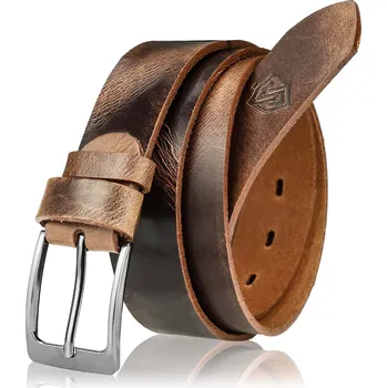 Opasek Pánský kožený opasek STEVENS Faced Leather Super Quality Camel (90cm)