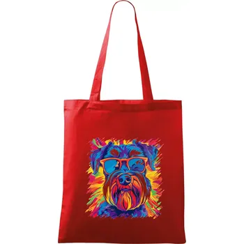 Knírač barevný styl 70s - Taška bavlněná - 42 x 38 cm ( Červená )