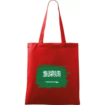 Nákupní taška Saudská Arábie - vlajka - Taška bavlněná - 42 x 38 cm ( Červená )