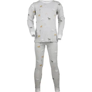 Dívčí pyžamo Pleas Dívčí dlouhé pyžamo šedá 128 (182137-200-128)