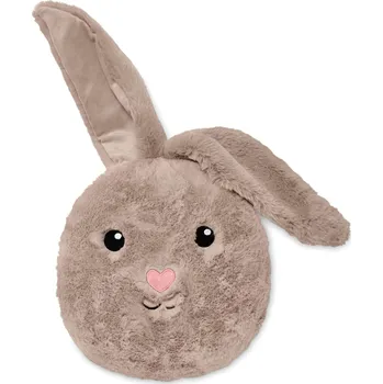 Dekorativní polštářek 678103 - Tchibo - Plyšový polštářek ve tvaru zajíce - barva: hnědá