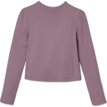 Dětská móda 692465 - Tchibo - Dětské triko s dlouhým rukávem a žebrovanou strukturou - pro dívky - vel. 146/152 - barva: růžová