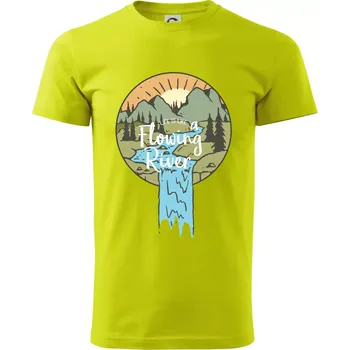 Life is like a Flowing river - Klasické pánské triko vyšší gramáže - 3XL ( Limetková )