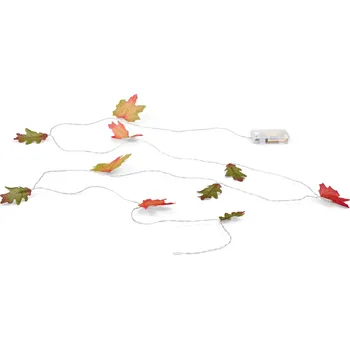 Vánoční dekorace 690466 - Tchibo - LED světelný řetěz »Lístky« - barva: zelená