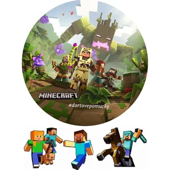 Jedlá dekorace na dort Minecraft č.6 jedlý papír - Bez úprav / Jedlý papír / Bez decor gelu