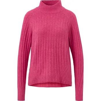 Dámský svetr 687237 - Tchibo - Žebrovaný pletený svetr se stojáčkem - pro ženy - vel. XL 48/50 - barva: červená