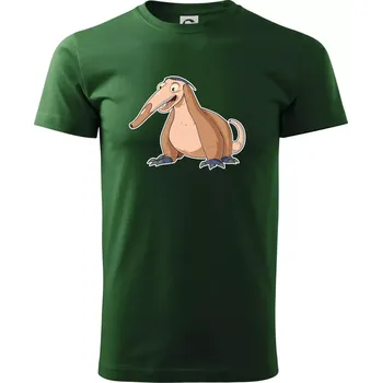 Pánské tričko Mravenečník kreslený hnědý - Triko extra velké (5-8XL) - 7XL ( Lahvově zelená )