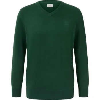 Pánský svetr 655012 - Tchibo - Svetr s výstřihem do V - pro muže - vel. 4XL 68/70 - barva: zelená