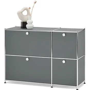 Koupelnový nábytek 655982 - Tchibo - Odkládací skříňka CN3 se 4 výklopnými dvířky - barva: šedá