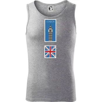 Londýn známka barevná - Tílko pánské Core - XL ( Tmavě šedý melír )